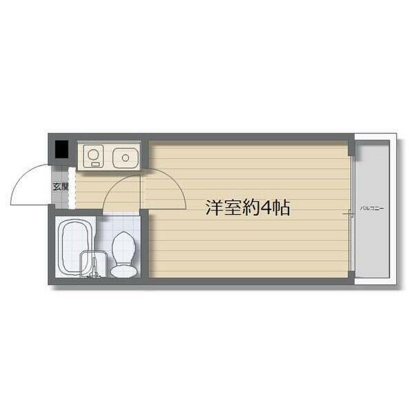 大阪市住吉区上住吉のマンションの間取り