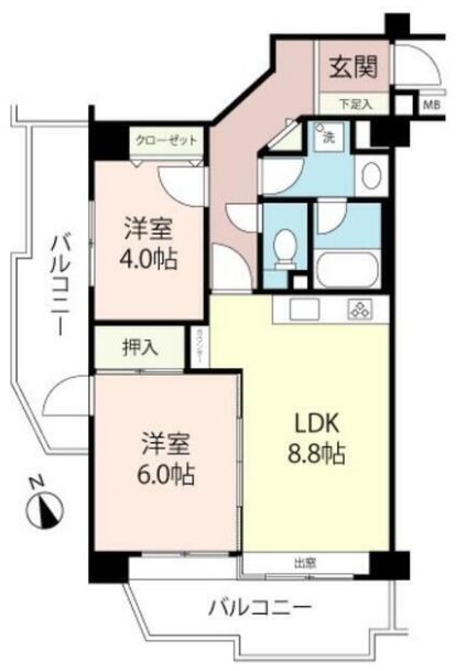 グリーンパーク早稲田4フェアウィンドの間取り