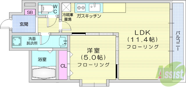 レジディア仙台本町の間取り