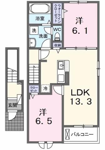 サン・メゾン Eの間取り