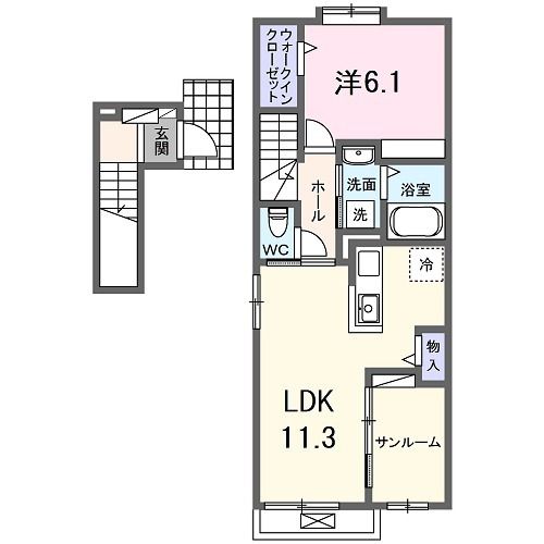 京都市伏見区深草僧坊町のアパートの間取り