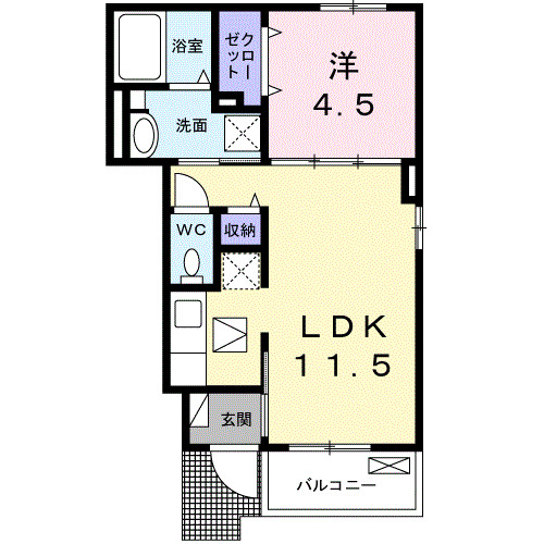 大阪市住之江区新北島のアパートの間取り