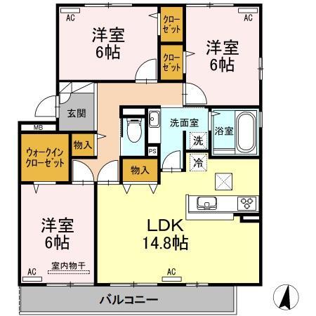 【Ｄ－ｒｏｏｍ桜町　Ａ棟の間取り】