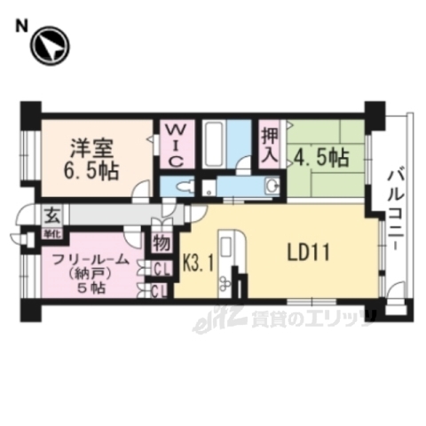 【グラン・シティオ宇治大久保２０５号の間取り】