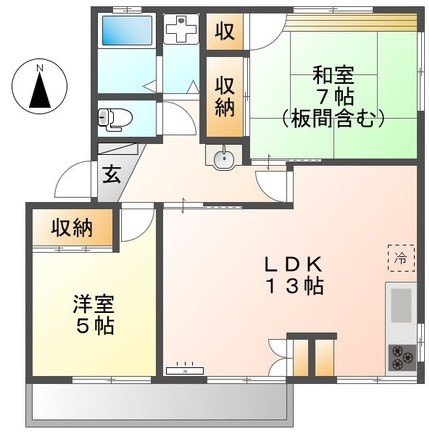 【東大和市仲原のアパートの間取り】