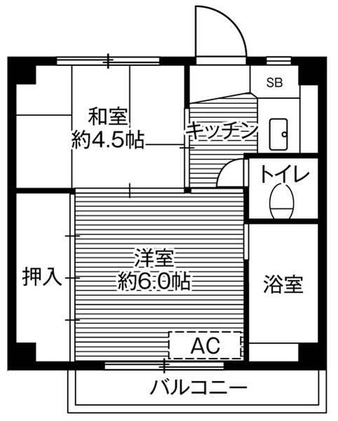 ビレッジハウス大谷6号棟の間取り