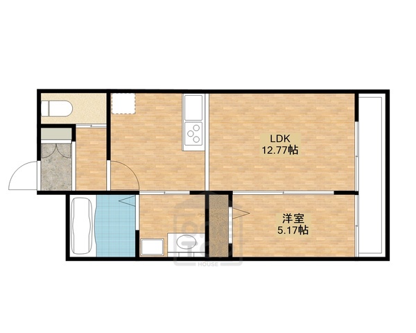 高槻市西五百住町のアパートの間取り