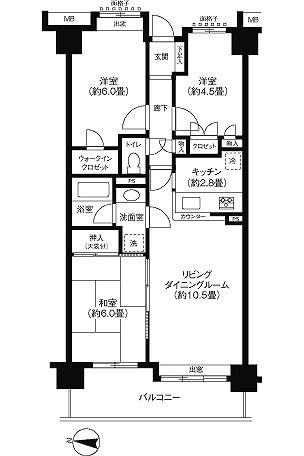 コスモ西大島グランステージ南棟の間取り