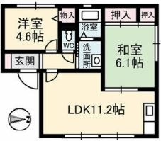 倉敷市沖新町のアパートの間取り