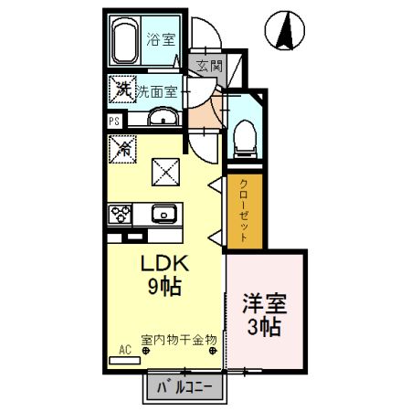 敦賀市平和町のアパートの間取り