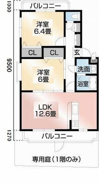 クレセント市坪の間取り