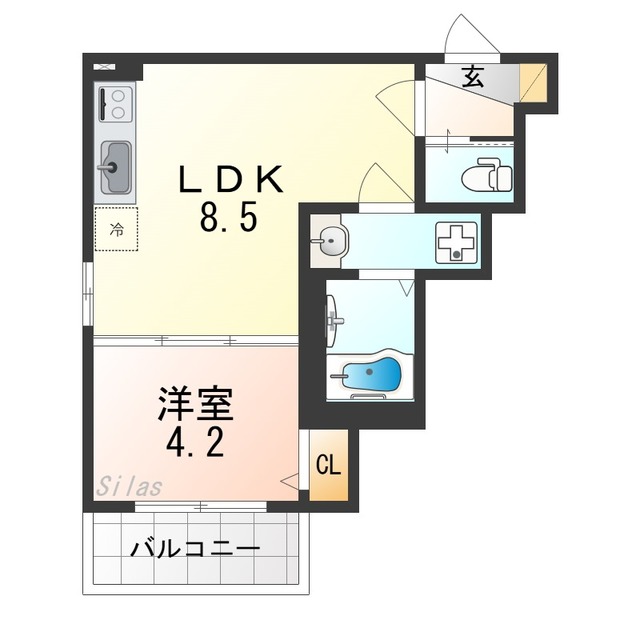 堺市堺区香ヶ丘町のアパートの間取り