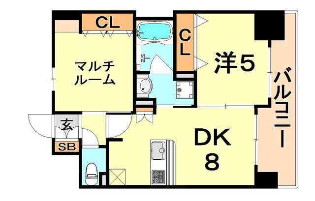 神戸市兵庫区湊町のマンションの間取り