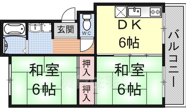 大津市一里山のマンションの間取り