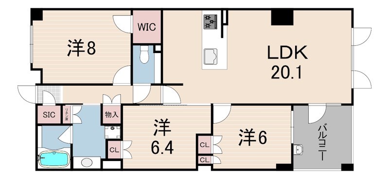 パークシュロス芦屋の間取り写真