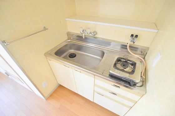 キッチン　２口ガスコンロ対応！（＾＾）！
