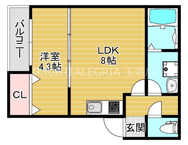 近鉄大阪線 鶴橋駅 徒歩9分 3階建 新築の間取り写真