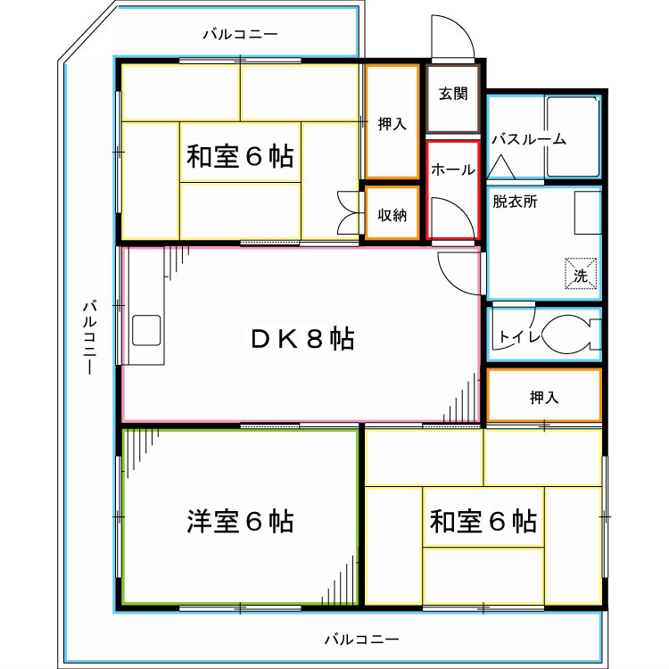 ＪＲ中央線 西国分寺駅 徒歩11分 4階建 築41年の間取り写真