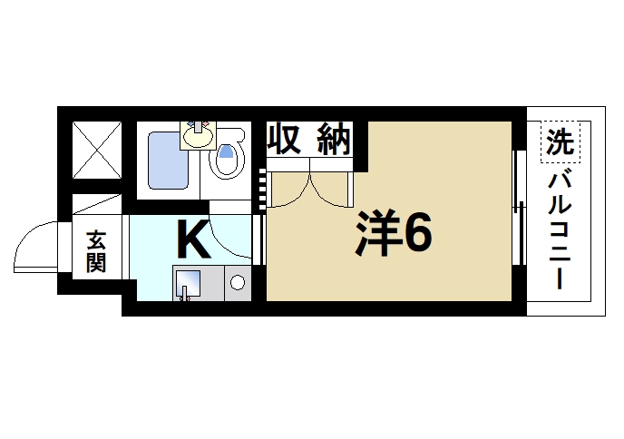 近鉄奈良線 菖蒲池駅 徒歩4分 5階建 築39年の間取り写真