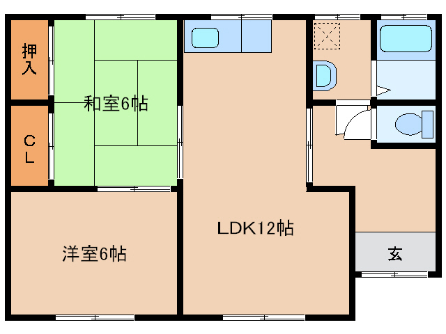 都城市 1階建 築25年の間取り写真