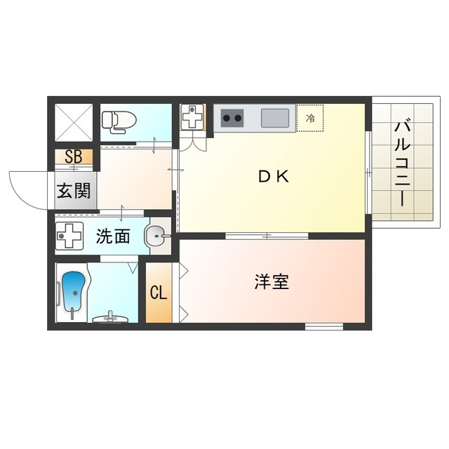 ＪＲ東海道本線 塚本駅 徒歩9分 3階建 築5年の間取り写真