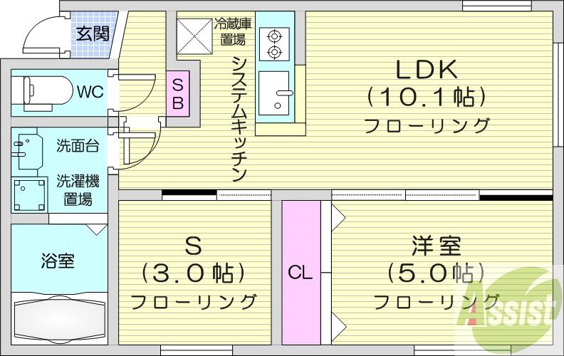 地下鉄東西線 西１８丁目駅 徒歩4分 4階建 築4年の間取り写真