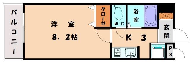 ＪＲ鹿児島本線 千鳥駅 徒歩2分 3階建 築30年の間取り写真