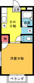 茅ヶ崎市本村のアパートの間取り