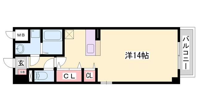 明石市魚住町金ケ崎のマンションの間取り