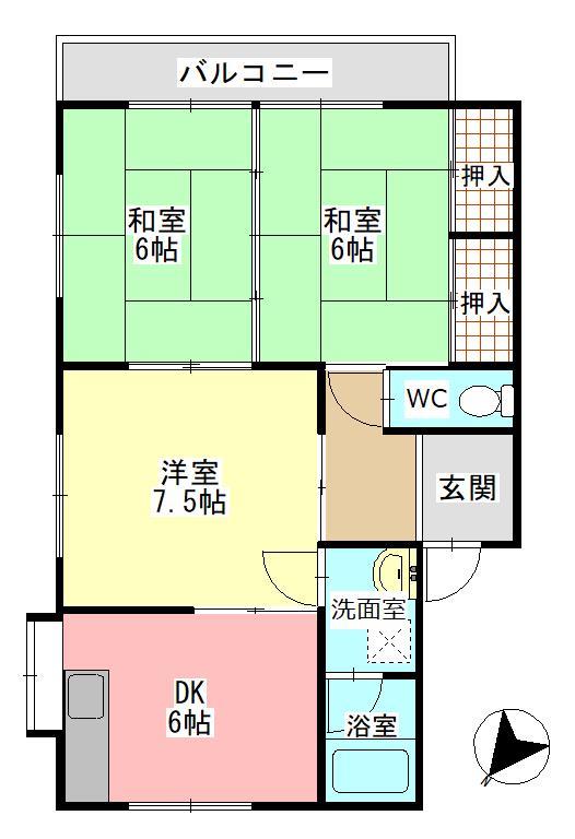 飛鳥第２ハイツの間取り