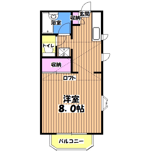 東京都八王子市椚田町（アパート）の賃貸物件の間取り