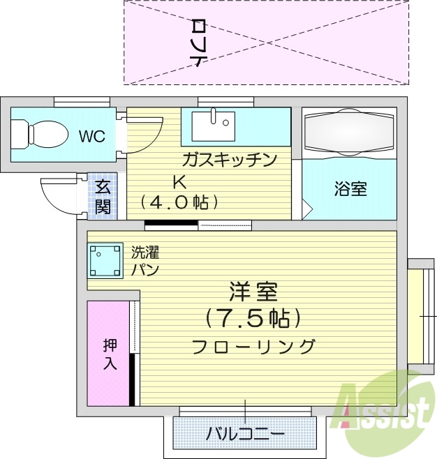 【ホワイトキャッスル9番館の間取り】