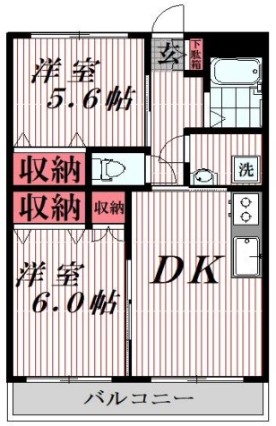 東京都板橋区高島平２（アパート）の賃貸物件の間取り