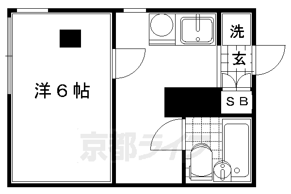 京都市伏見区深草下川原町のマンションの間取り