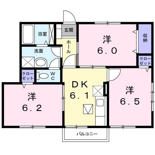 仙台市太白区秋保町湯向のアパートの間取り