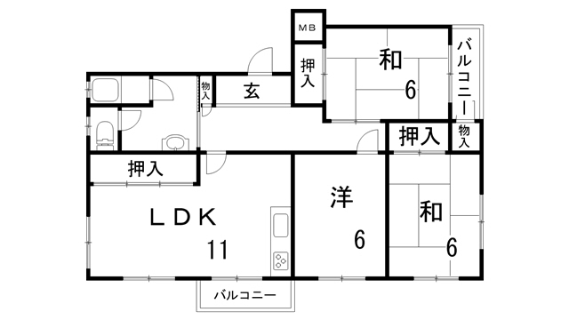 高倉台１０団地４４号棟_間取り_0