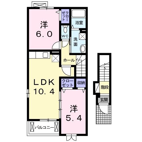 常陸大宮市泉のアパートの間取り