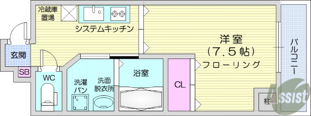 仙台市青葉区一番町のマンションの間取り