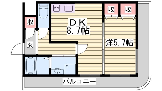 ネオクオーツ幸　弐番館の間取り