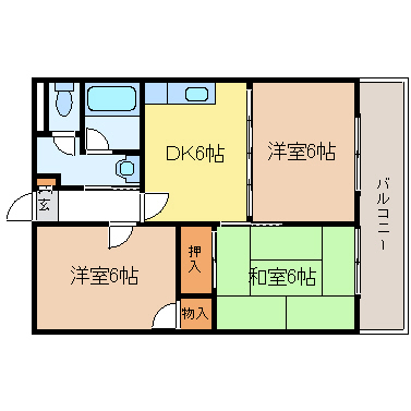 仙台市青葉区通町のマンションの間取り