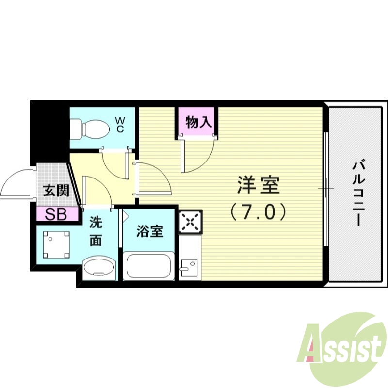 神戸市垂水区海岸通のマンションの間取り