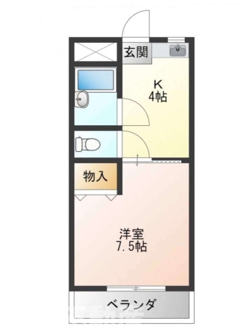 徳島市南庄町のマンションの間取り