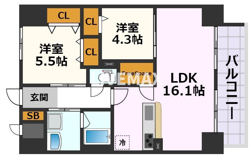 名古屋市中区平和のマンションの間取り