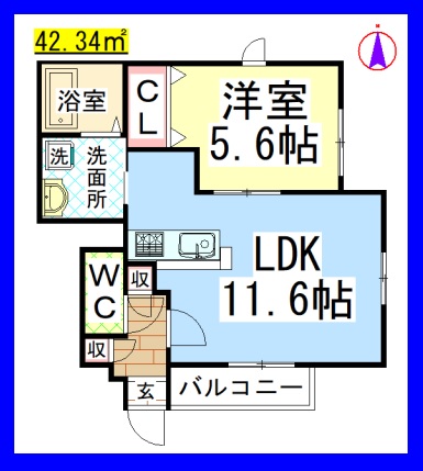 ＡＦ　ヒルマイナ[ヘーベルメゾン・Wi-Fi付]の間取り