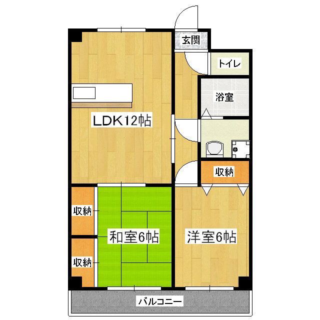 京都市伏見区醍醐構口町のマンションの間取り