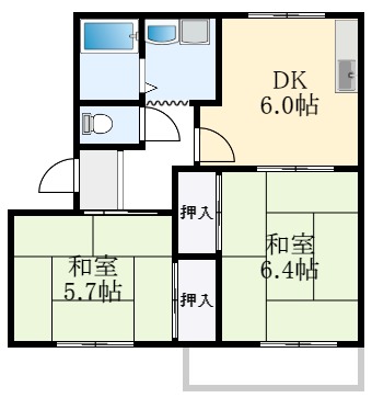 【堺市東区日置荘西町のアパートの間取り】