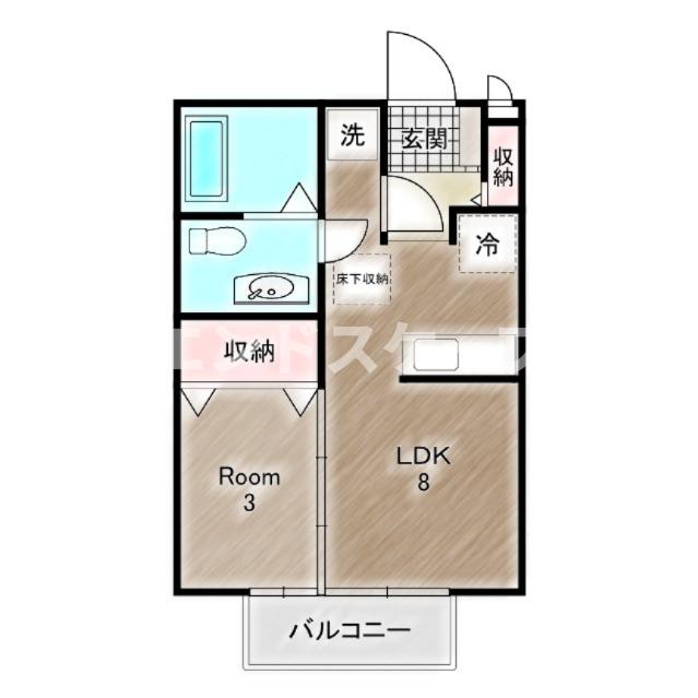 【高崎市双葉町のアパートの間取り】