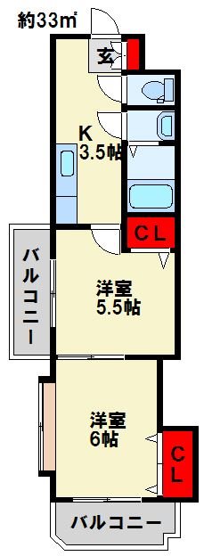 中津口センタービルの間取り