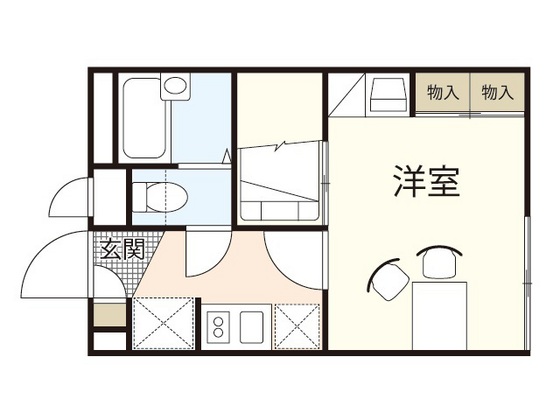 広島市佐伯区三筋のアパートの間取り