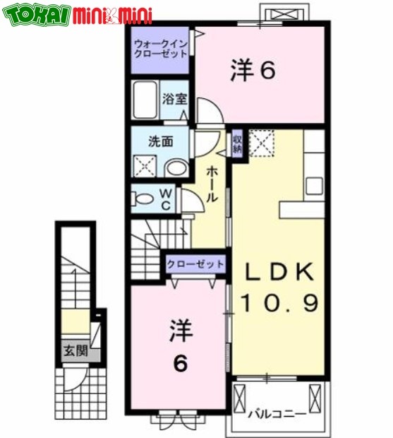 多気郡明和町大字志貴のアパートの間取り